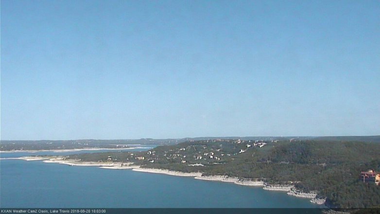 Lake Travis webcam, August 20, 2018 9:05 AM CT