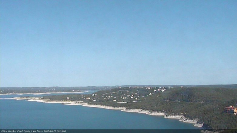Lake Travis webcam, August 20, 2018 9:15 AM CT
