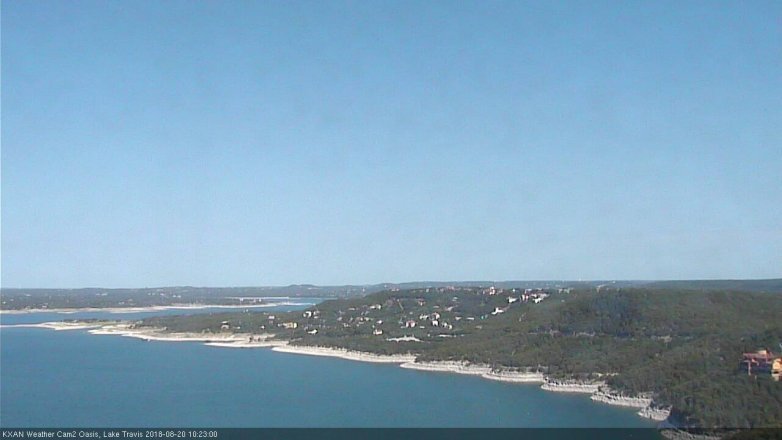 Lake Travis webcam, August 20, 2018 9:25 AM CT