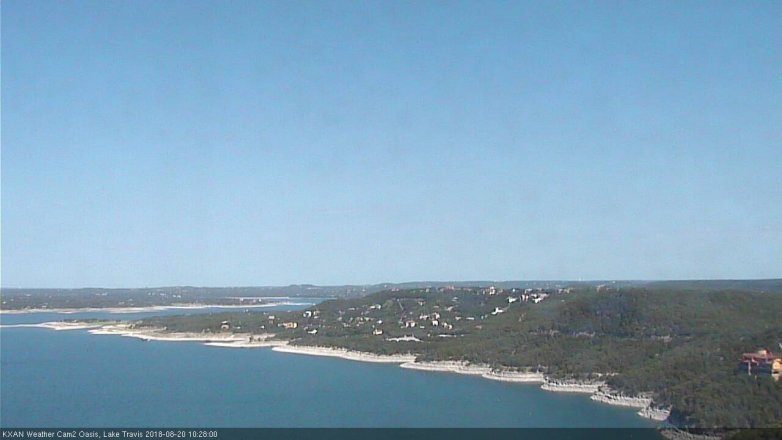 Lake Travis webcam, August 20, 2018 9:30 AM CT