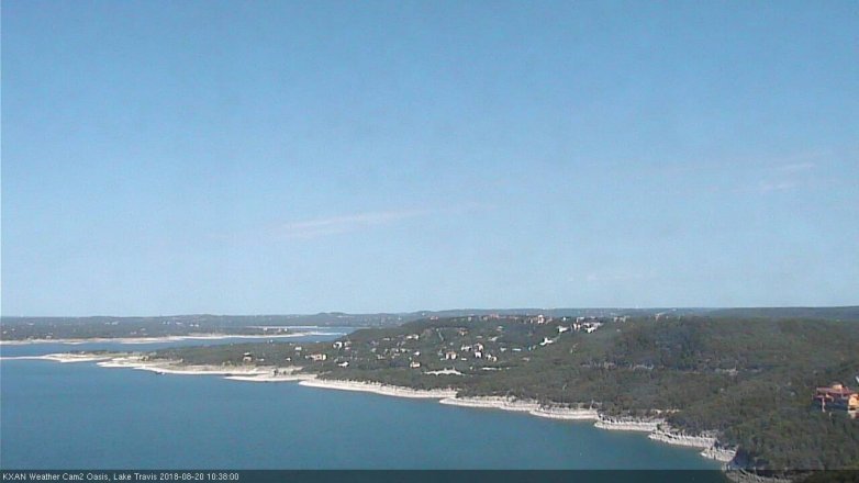 Lake Travis webcam, August 20, 2018 9:40 AM CT