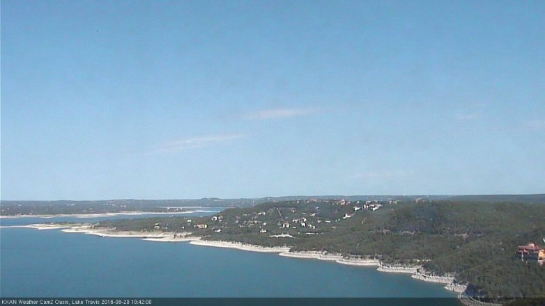 Lake Travis webcam, August 20, 2018 9:45 AM CT