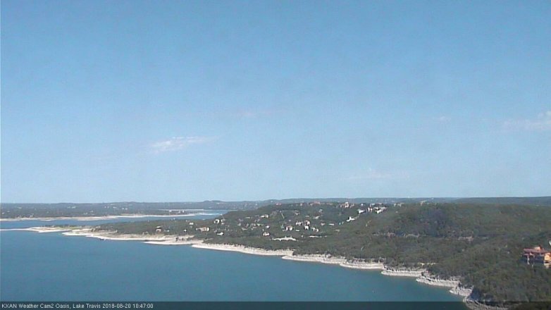 Lake Travis webcam, August 20, 2018 9:50 AM CT