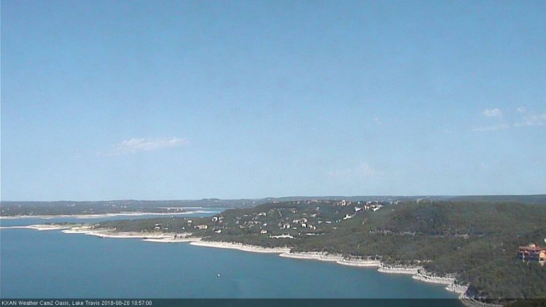 Lake Travis webcam, August 20, 2018 10:00 AM CT