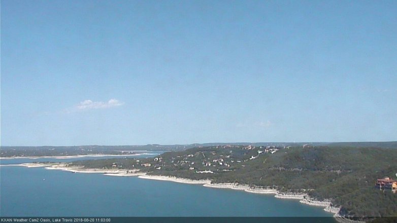 Lake Travis webcam, August 20, 2018 10:05 AM CT
