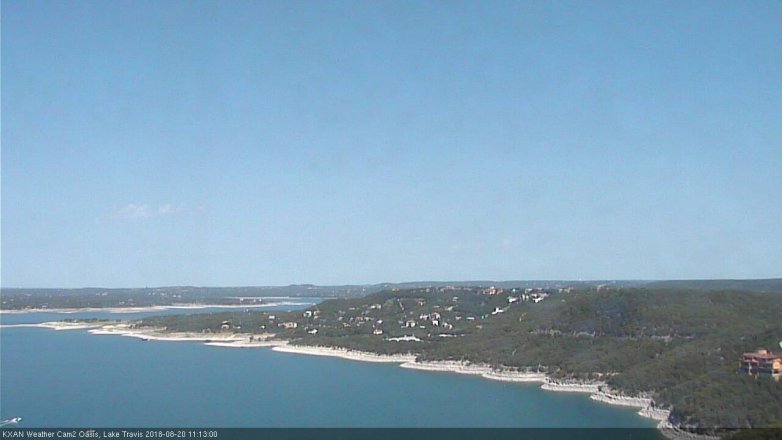 Lake Travis webcam, August 20, 2018 10:15 AM CT