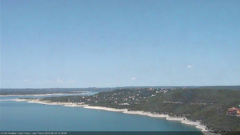 Lake Travis webcam, August 20, 2018 11:40 AM CT