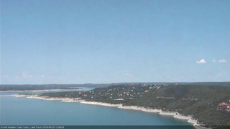 Lake Travis webcam, August 20, 2018 11:50 AM CT