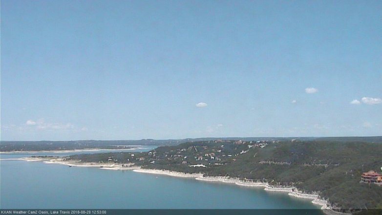 Lake Travis webcam, August 20, 2018 11:55 AM CT