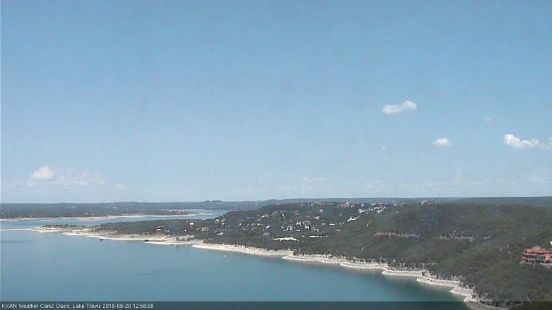 Lake Travis webcam, August 20, 2018 12:00 PM CT