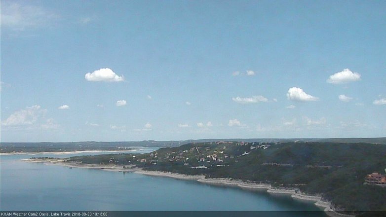 Lake Travis webcam, August 20, 2018 12:15 PM CT