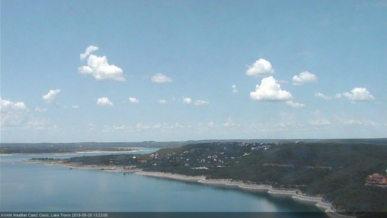 Lake Travis webcam, August 20, 2018 12:25 PM CT