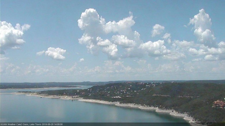 Lake Travis webcam, August 20, 2018 1:10 PM CT