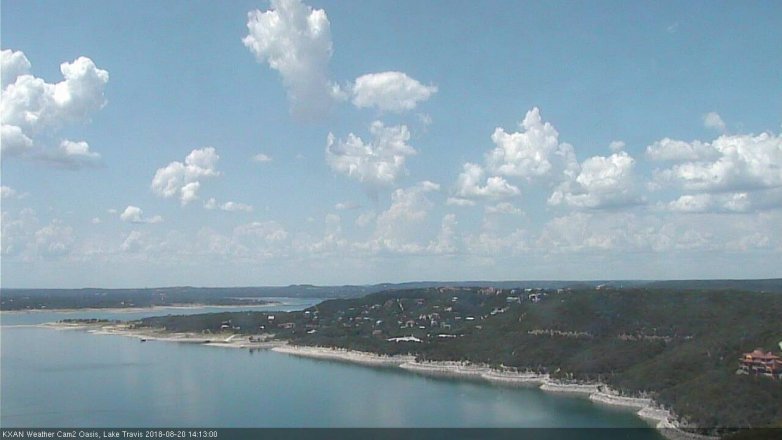Lake Travis webcam, August 20, 2018 1:15 PM CT
