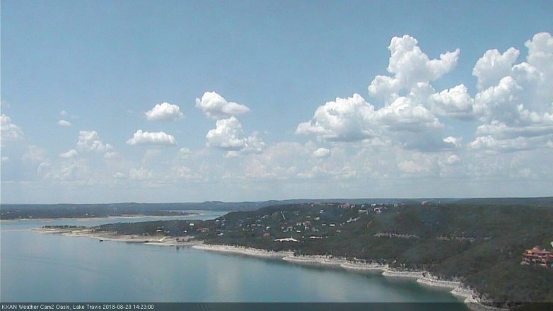 Lake Travis webcam, August 20, 2018 1:25 PM CT