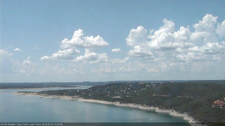 Lake Travis webcam, August 20, 2018 1:30 PM CT