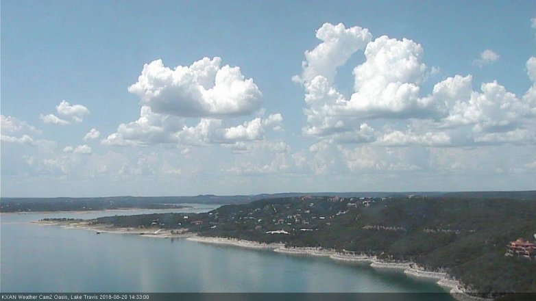 Lake Travis webcam, August 20, 2018 1:35 PM CT