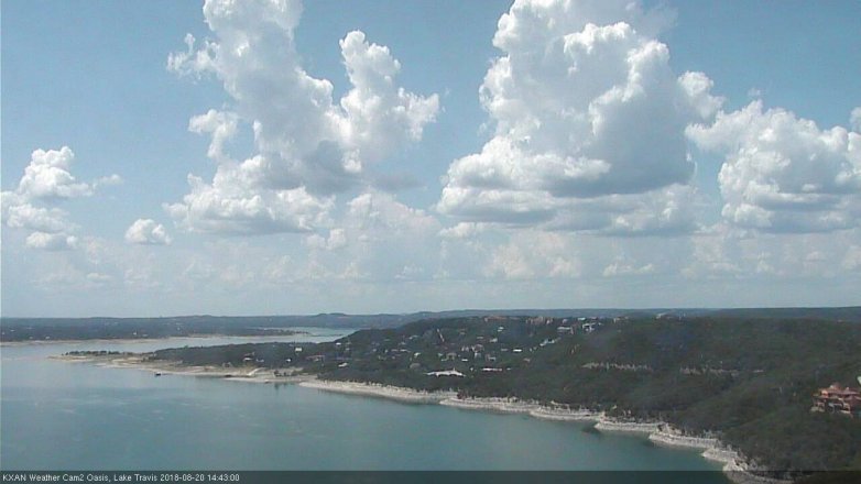 Lake Travis webcam, August 20, 2018 1:45 PM CT