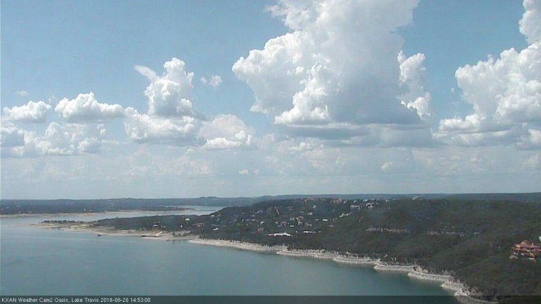 Lake Travis webcam, August 20, 2018 1:55 PM CT