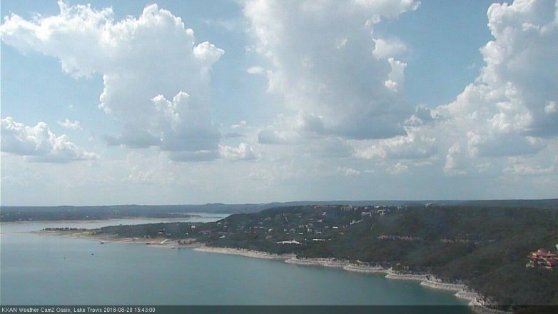 Lake Travis webcam, August 20, 2018 2:45 PM CT