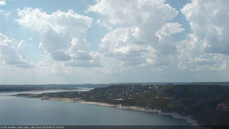 Lake Travis webcam, August 20, 2018 2:55 PM CT