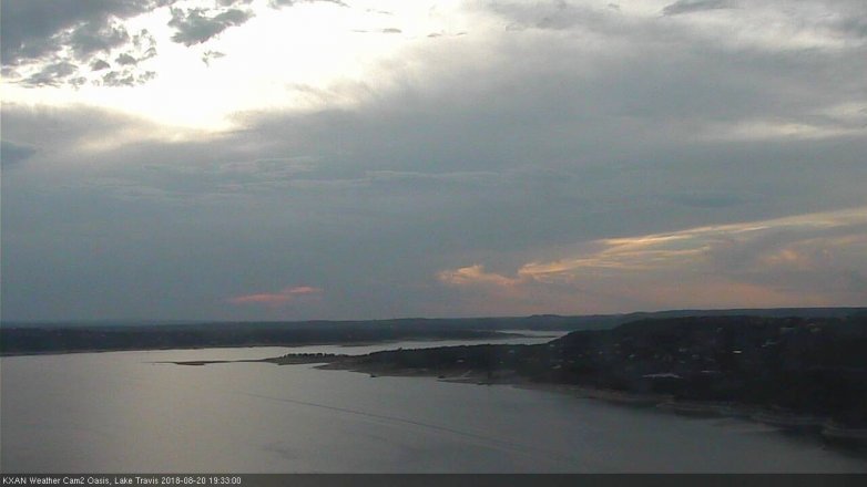 Lake Travis webcam, August 20, 2018 6:35 PM CT