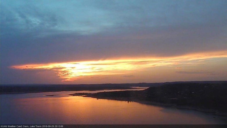 Lake Travis webcam, August 20, 2018 7:15 PM CT