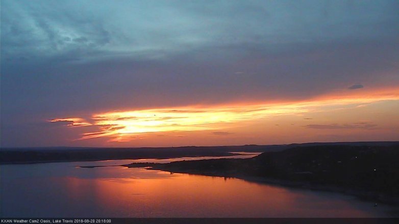 Lake Travis webcam, August 20, 2018 7:20 PM CT