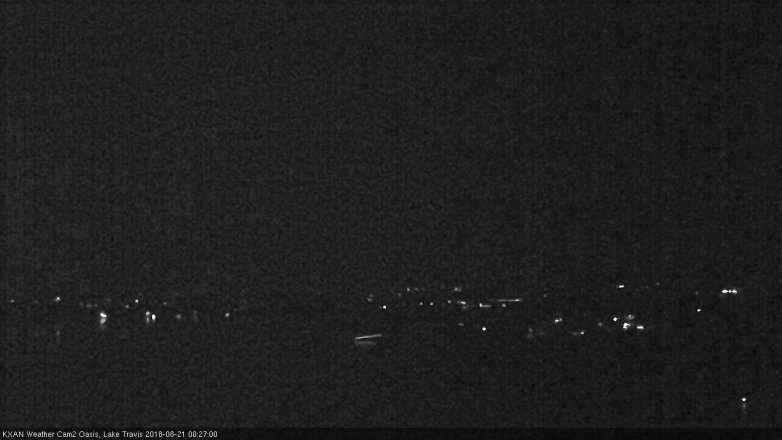 Lake Travis webcam, August 20, 2018 11:30 PM CT