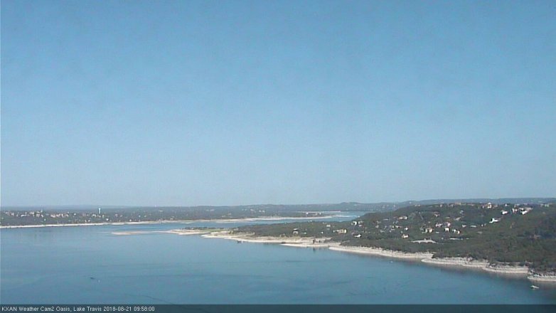 Lake Travis webcam, August 21, 2018 9:00 AM CT