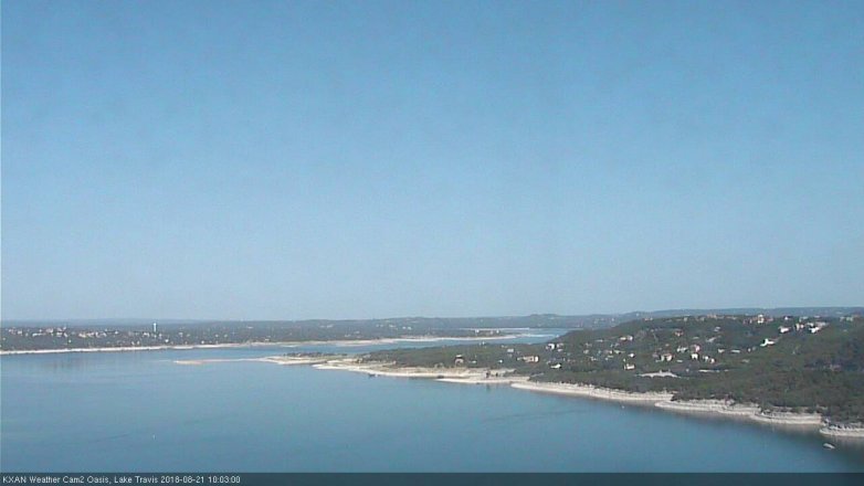 Lake Travis webcam, August 21, 2018 9:05 AM CT
