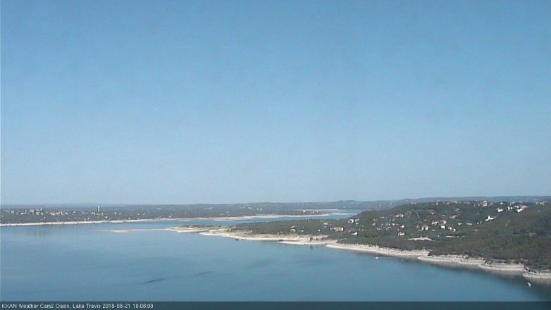 Lake Travis webcam, August 21, 2018 9:10 AM CT