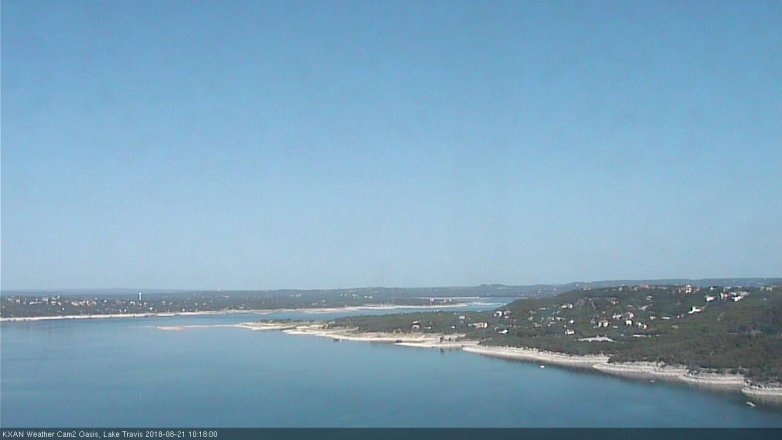 Lake Travis webcam, August 21, 2018 9:20 AM CT