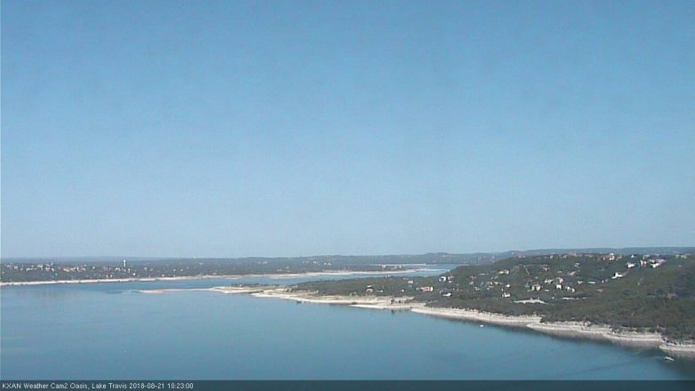 Lake Travis webcam, August 21, 2018 9:25 AM CT