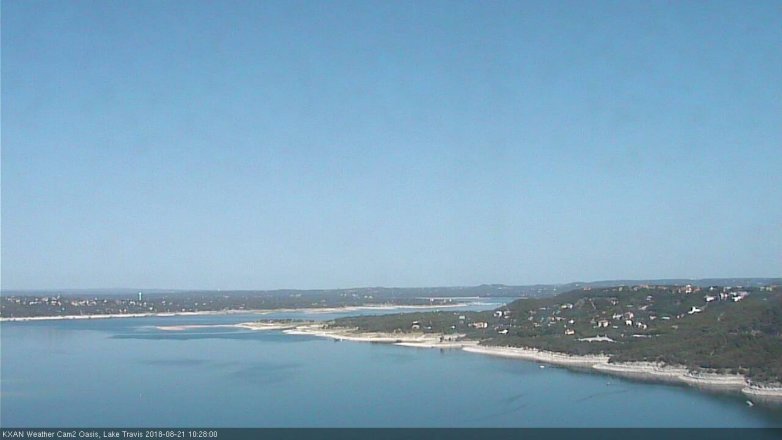 Lake Travis webcam, August 21, 2018 9:30 AM CT