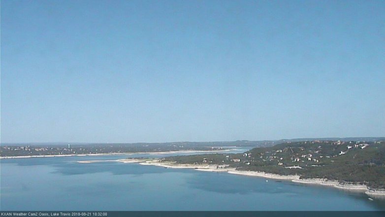 Lake Travis webcam, August 21, 2018 9:35 AM CT
