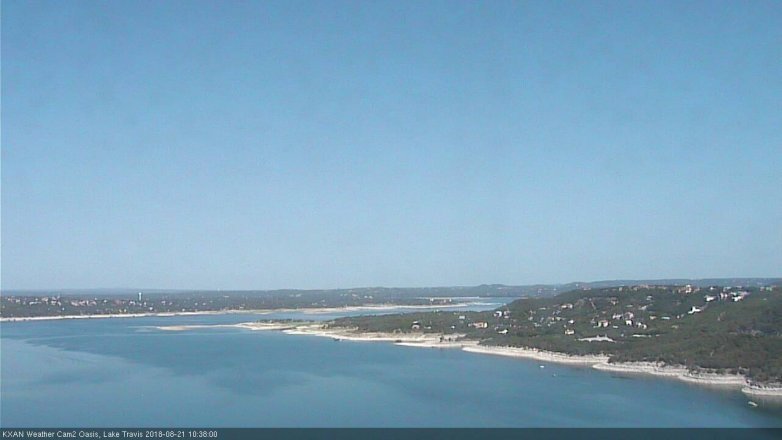 Lake Travis webcam, August 21, 2018 9:40 AM CT