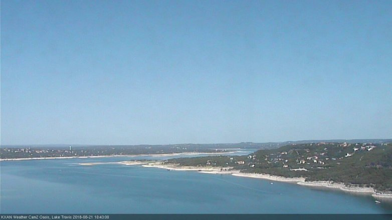 Lake Travis webcam, August 21, 2018 9:45 AM CT