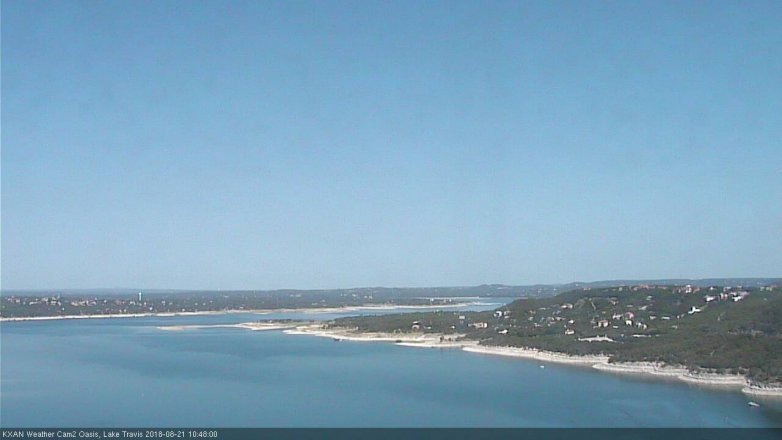 Lake Travis webcam, August 21, 2018 9:50 AM CT