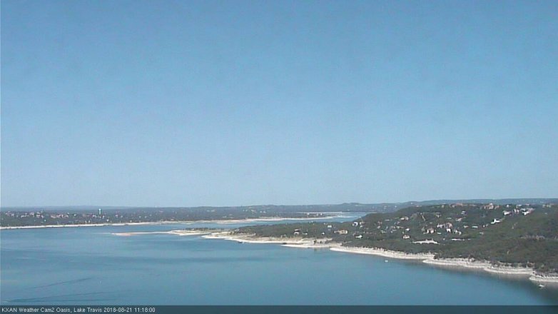 Lake Travis webcam, August 21, 2018 10:20 AM CT