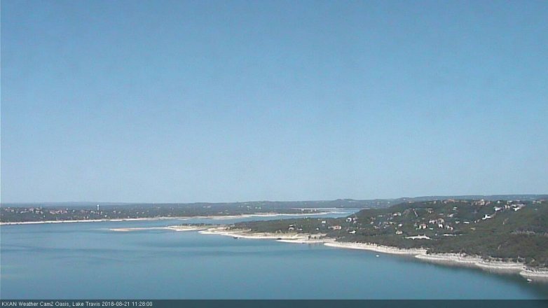 Lake Travis webcam, August 21, 2018 10:30 AM CT