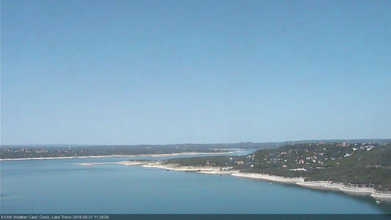 Lake Travis webcam, August 21, 2018 10:40 AM CT