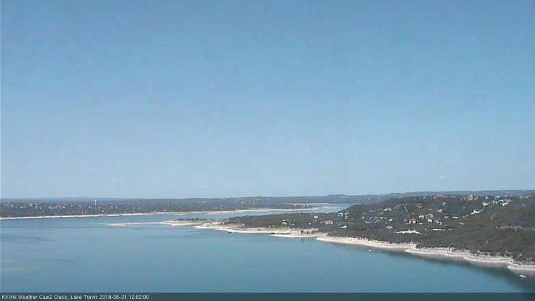 Lake Travis webcam, August 21, 2018 11:05 AM CT