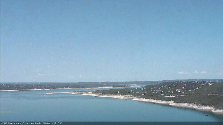 Lake Travis webcam, August 21, 2018 11:20 AM CT