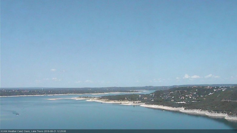 Lake Travis webcam, August 21, 2018 11:30 AM CT