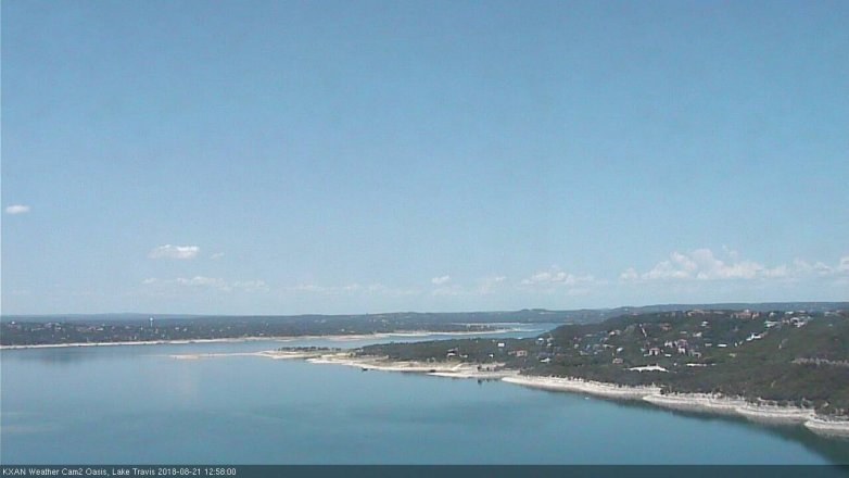 Lake Travis webcam, August 21, 2018 12:00 PM CT