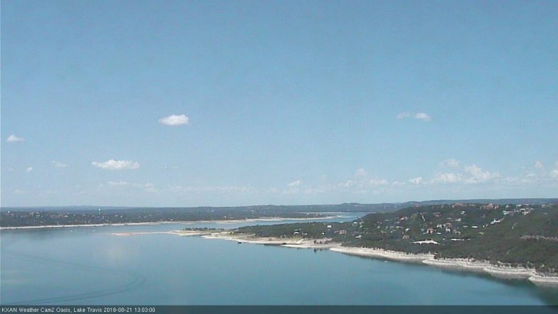 Lake Travis webcam, August 21, 2018 12:05 PM CT