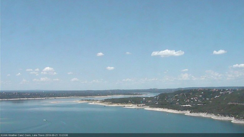 Lake Travis webcam, August 21, 2018 12:25 PM CT