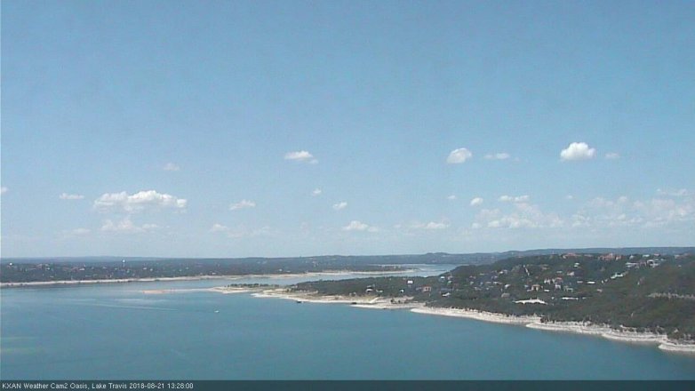Lake Travis webcam, August 21, 2018 12:30 PM CT