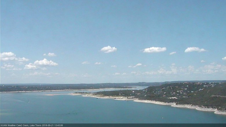 Lake Travis webcam, August 21, 2018 12:45 PM CT